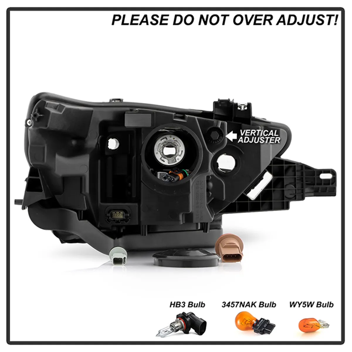 1416 Grand Cherokee LED Light Bar Projector Headlights Left And Right Chrome product image