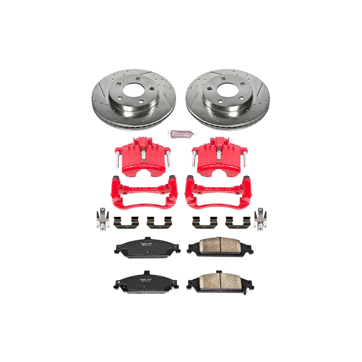 Z23 Evolution Sport Upgrade Kit: Drilled/Slotted Rotors; Carbon-Fiber Ceramic Pads; Powder Coated Calipers product image