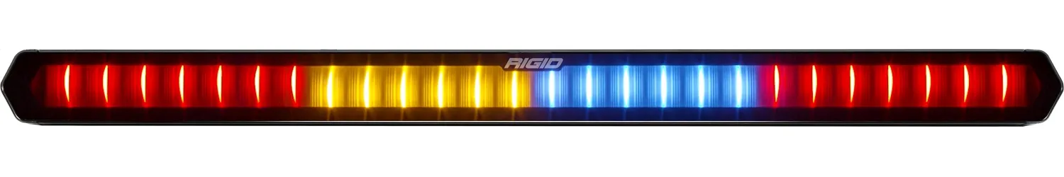 RIGID 28 inch Rear Facing LED Chase Bar with 27 Pre-Programmed Modes And 5 Colors, Black Housing, Race Compliant For Series Requiring Strobing Blue, Amber, Green And Red, Surface Mounts Included product image