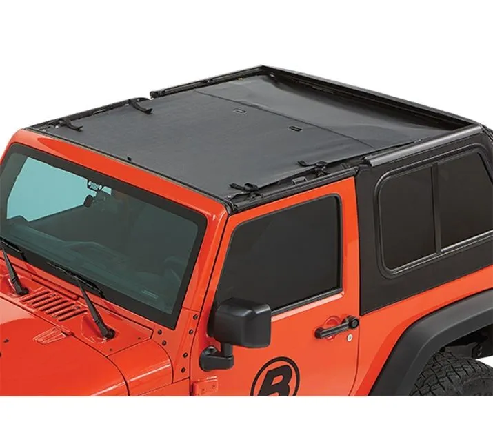 Jeep Wrangler Bikini Top Sun Extended Safari Style Bikini Top For Jeep 2007-2018 Wrangler JK 2 Door Black Diamond Bestop product image