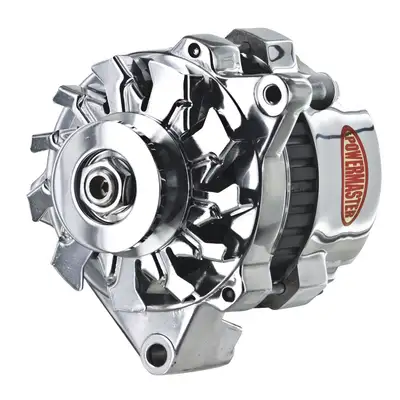 Power Master Alternator; CS121; Offset Right; 100 Amp; 60 Idle; 1 Groove V Type Pulley; Polished;