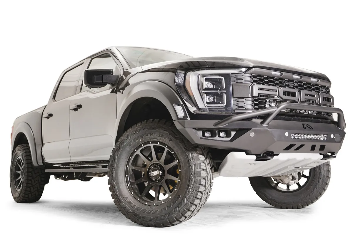 Vengeance Front Bumper; 2 Stage Black Powder Coated; w/Pre Runner Guard; product image