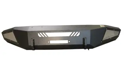Fishbone Offroad Bumper Made with 11 Gauge Plated Steel, Winch Plate Made with 8 Gauge Plated Steel, Black Powder Coated Steel