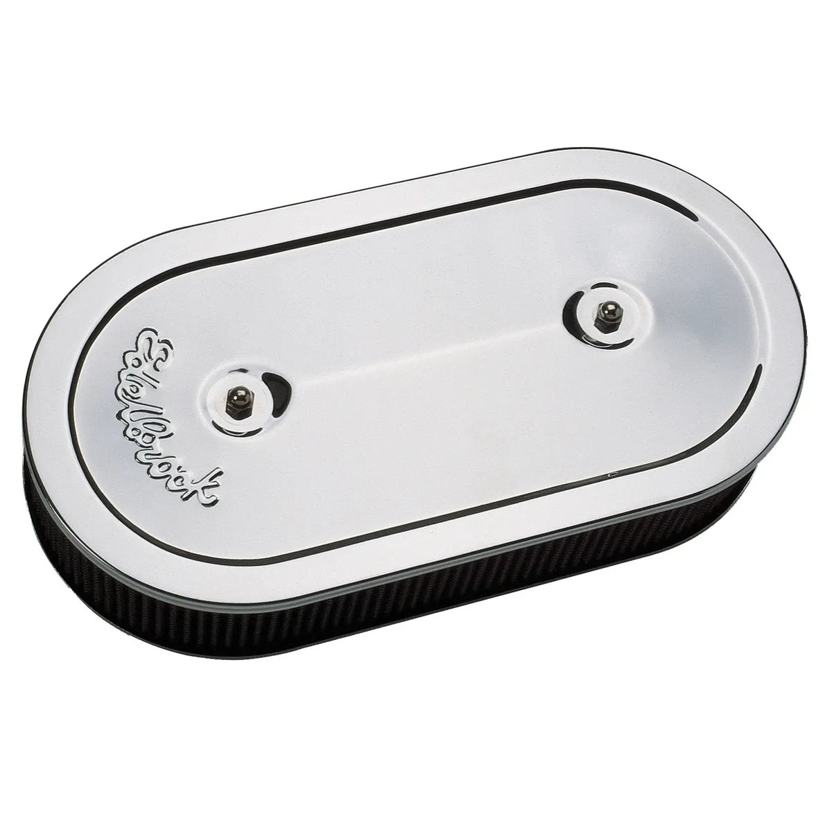 Edelbrock 1235 Pro-Flo Chrome Oval Air Cleaner for Dual-Quads - 2.5 Cotton Element product image