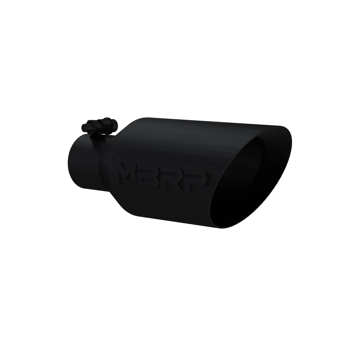 MBRP Exhaust Armor BLK Exhaust Tip; 2.5 in. Inlet Diameter; 4.5 in. Outlet Diameter; 11 in. Length; Dual Wall; Angled Rolled End; T304 Stainless Steel; Black Coated;
