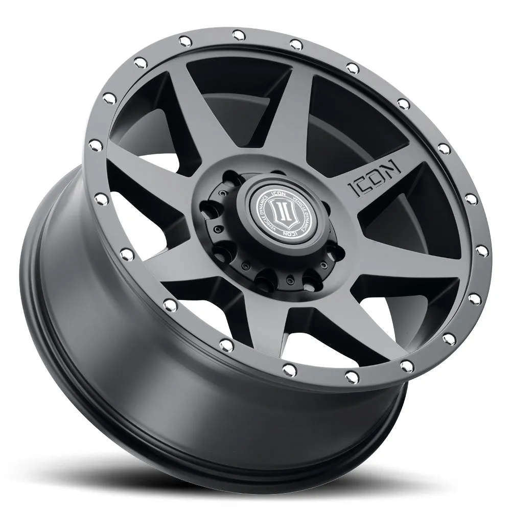 ICON Vehicle Dynamics ICON Alloys Rebound, Satin Black, 20 x 9 / 8 x 6.5, 12mm Offset, 5.5" BS