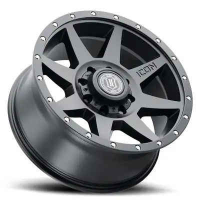 ICON Vehicle Dynamics ICON Alloys Rebound, Satin Black, 20 x 9 / 8 x 6.5, 12mm Offset, 5.5" BS