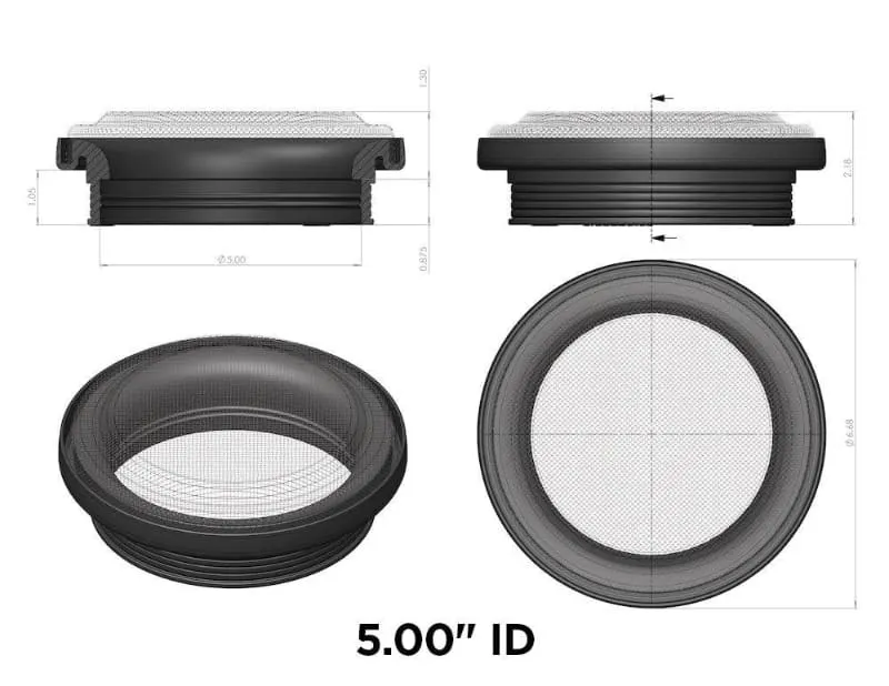 Turbo Screen 4.0 Inch Black Stainless Steel Mesh WStainless Steel Clamp SANDB product image