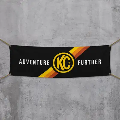 KC HiLiTES KC Hilites 17 inx60 in KC Banner - Adventure Further - Black / Yellow KC Logo