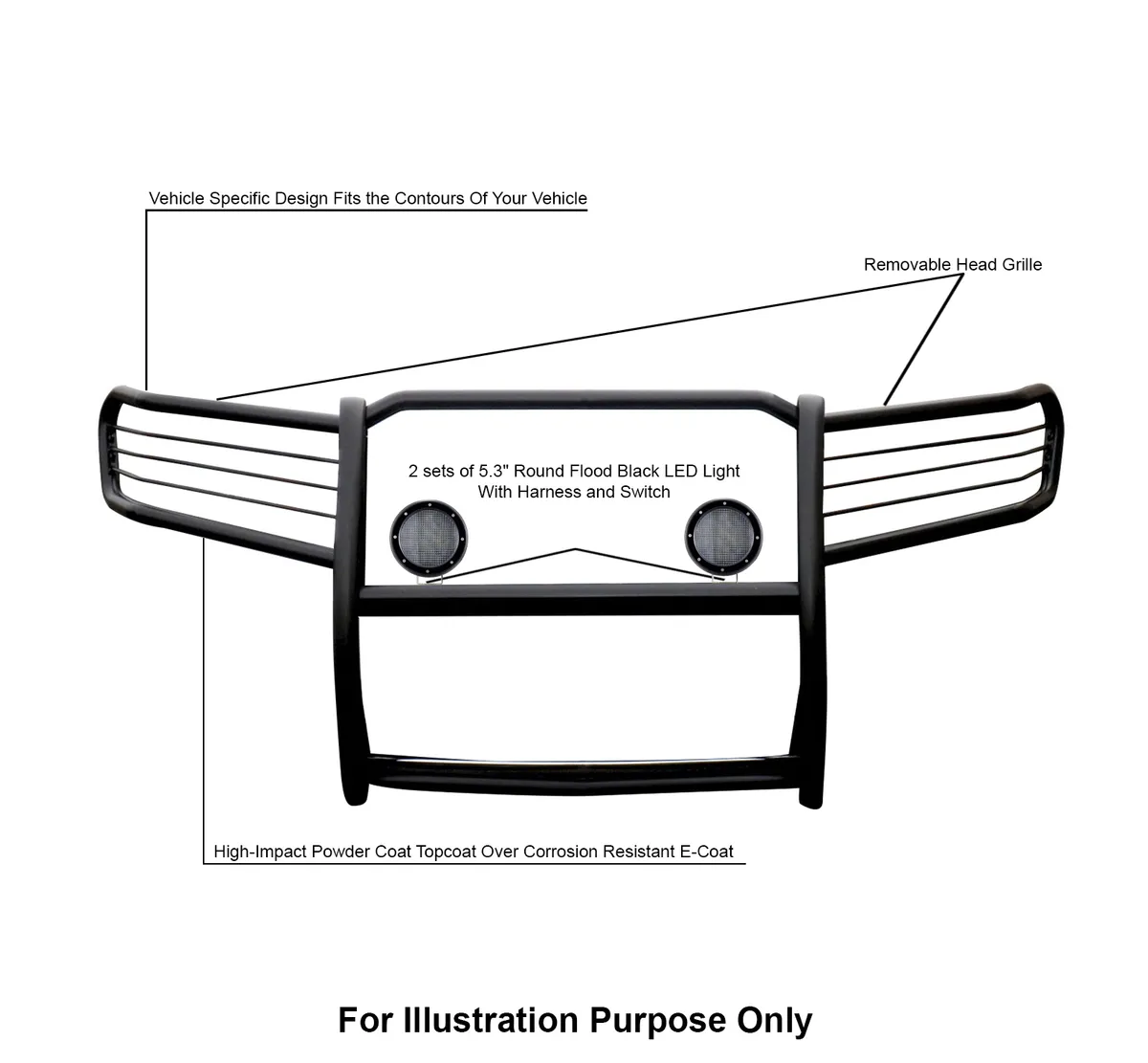Black Horse Off Road 17A080200MA-PLFB Grille Guard Kit product image