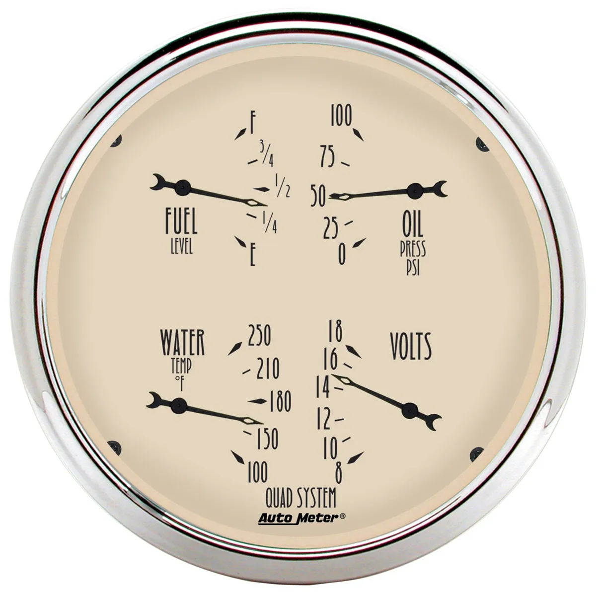 2 Pc. Gauge Kit, 5 In. Quad & Speedometer, 240-33 o, Antique Beige product image