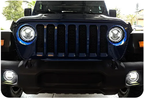 Quake LED - Qte960 - Jeep Wrangler Jl/Gladiator 9 Inch Headlights w/ White DRL Halo/Amber Turn Signal For 2018-2020 Jeep Wrangler 2020-2020 Jeep Gladiator product image