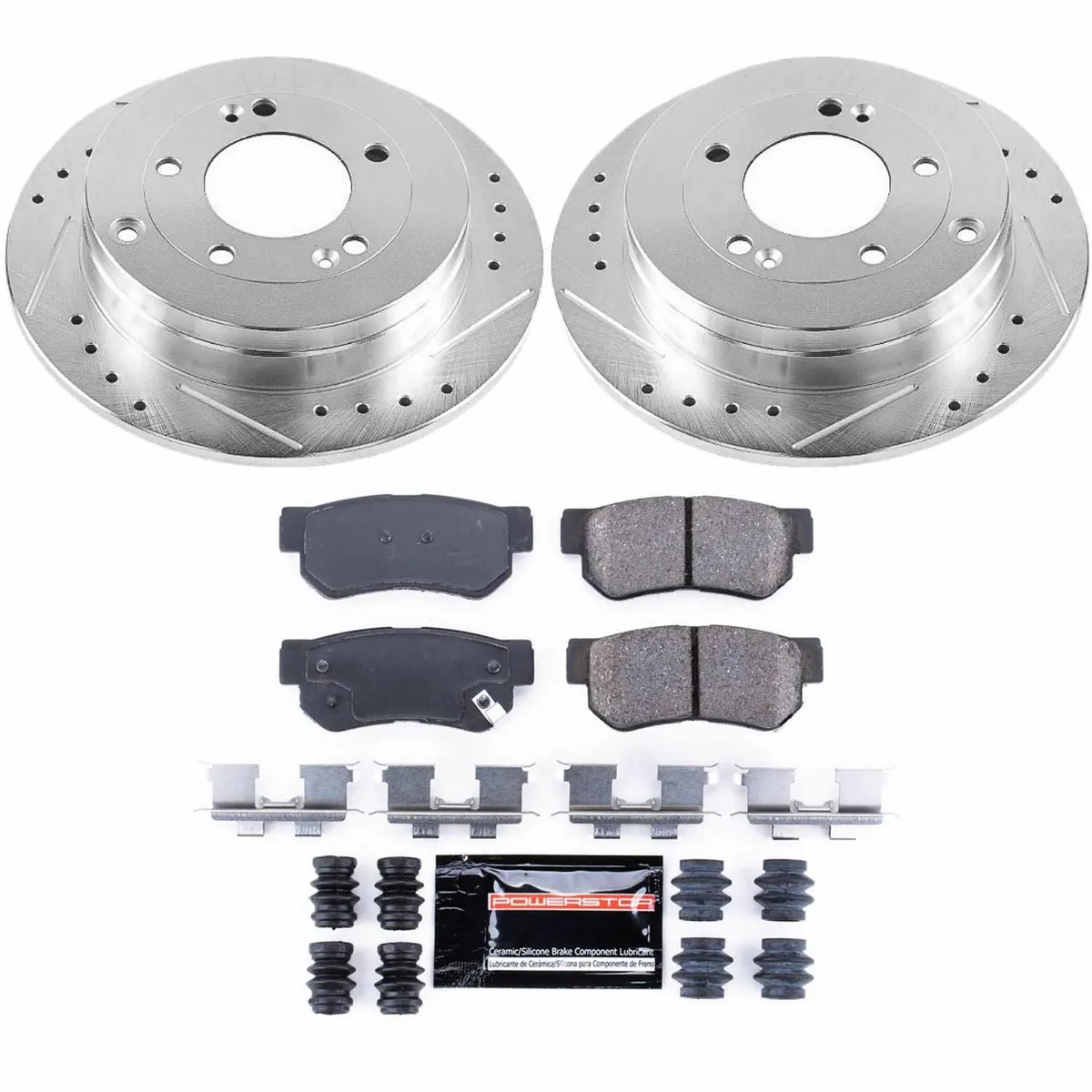 Z23 Evolution Sport Upgrade Kit: Drilled/Slotted Rotors; Carbon-Fiber Ceramic Pads W/Hardware product image