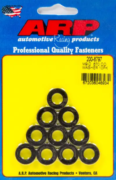 ARP Auto Racing Black Washers - 9mm ID x .670 OD (10pk)