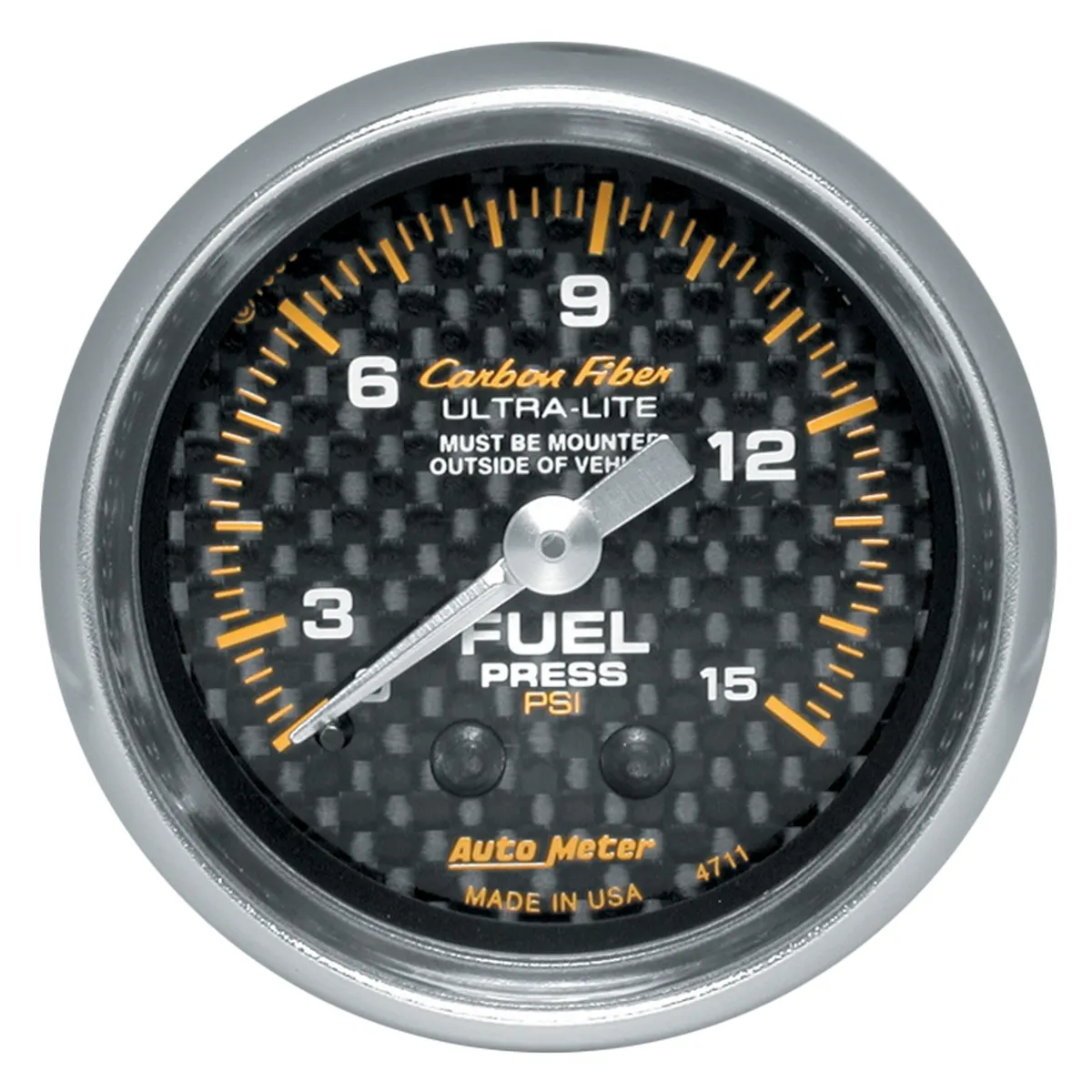 Gauge, Fuel Pressure, 2 5/8" 0-15psi, Mechanical, Carbon Fiber product image