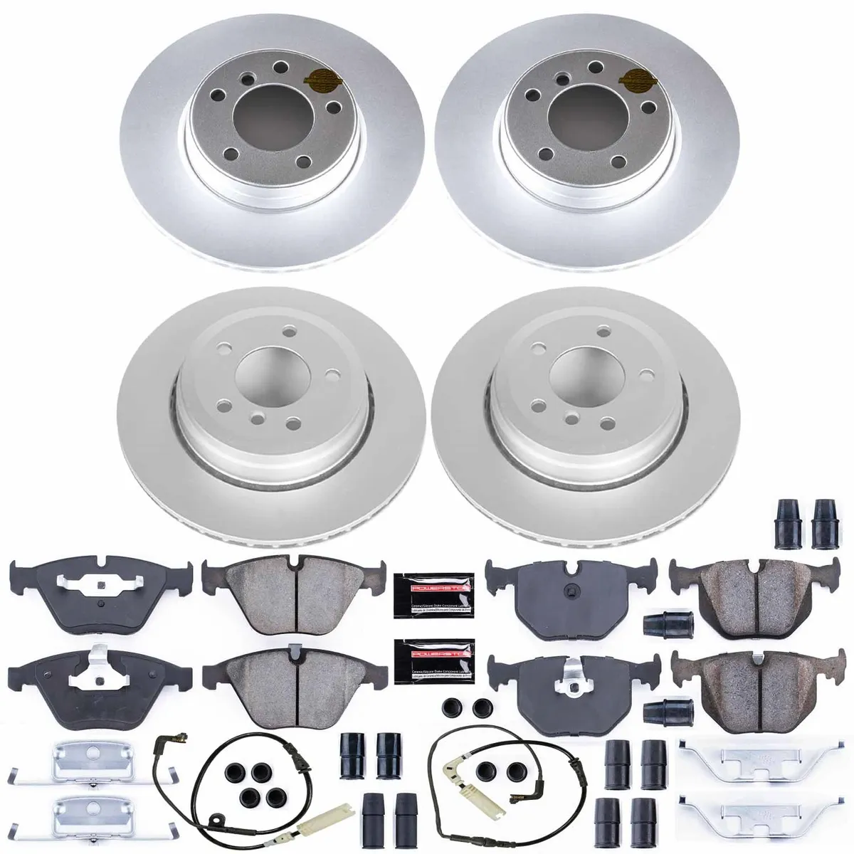 Z23 Sport Geomet Coated Rotor Kit For European Vehicles: Genuine Geomet Fully Coated Rotors; Carbon-Fiber Ceramic Pads W/Hardware; Pad Sensors product image