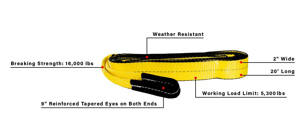BulletProof Medium Duty 2 Tow Strap MDTOWSTRAP product image