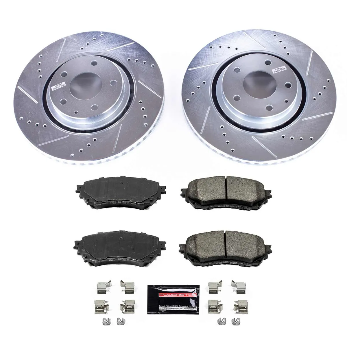 Z23 Evolution Sport Upgrade Kit: Drilled/Slotted Rotors; Carbon-Fiber Ceramic Pads W/Hardware product image