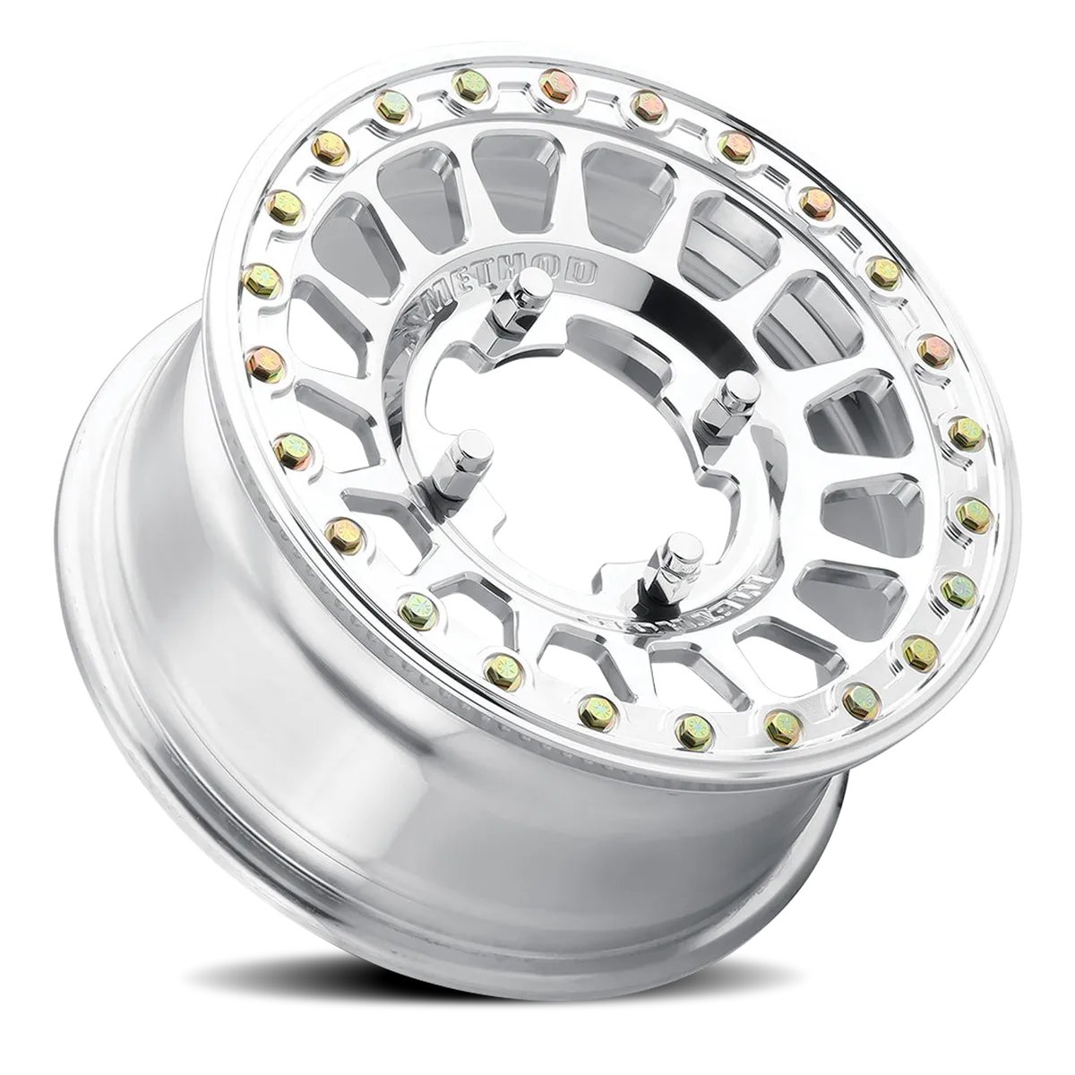 Aluminum Wheels 15x10 MR413 Beadlock UTV Bolt Pattern 4 On 136 Offset 25 Lip Size 2.28 Polished Method product image