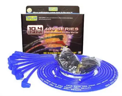 Taylor Cable Taylor Cable Universal 10.4mm 409 Series Spark Plug Wire Set - 8 Cylinders - 90° Spark Plug Boot Angle - Blue - 79651