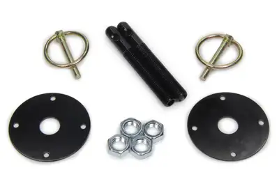 FiveStar Hood Pin Kit 3/8in Alum Black 2-pack