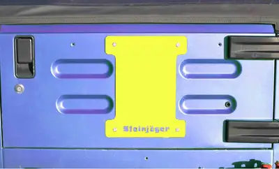 Steinjager Steinjäger Wheels and Tires Wrangler TJ 1997-2006 Spare Tire Delete Plate Neon Yellow