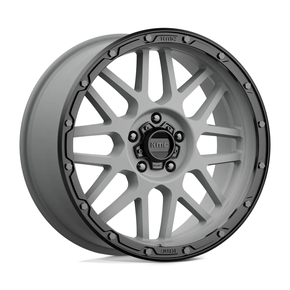 KMC Wheels Kmc Km535 Grenade Off-Road 20x9 18 5x5.0 Matte Gray Matte Black Lip