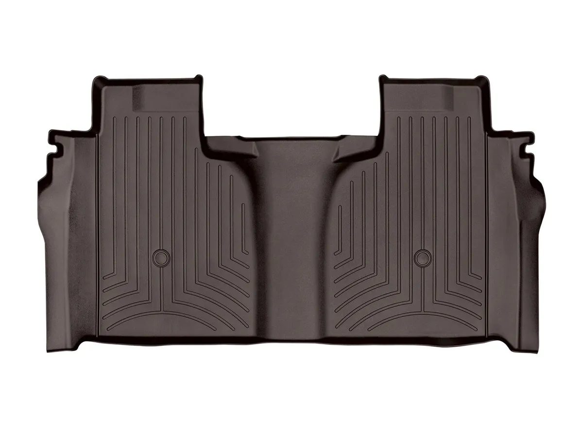 Weathertech Cocoa Rear FloorLiner Silverado 1500 2019 + Crew Cab 1st row bench seats