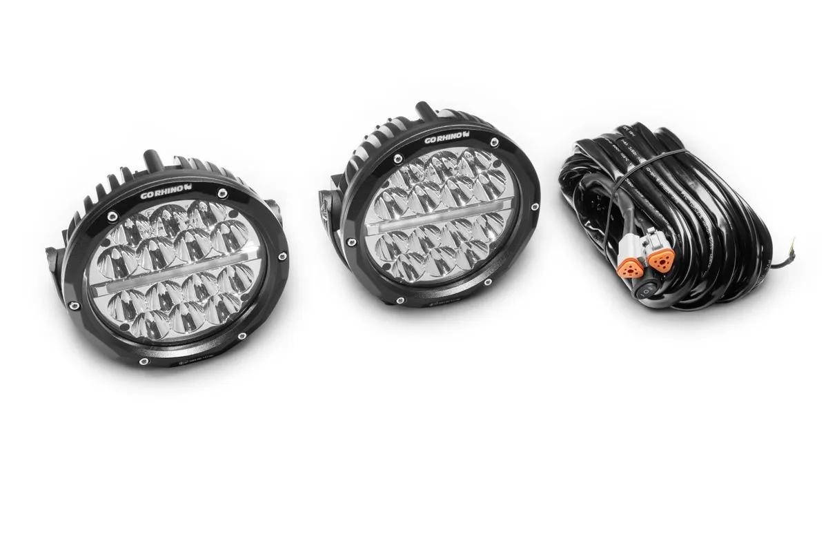 Go Rhino 750700623DRS Bright Series - Two Round 6 LED Driving Light Kit W/Daytime RunningLight product image