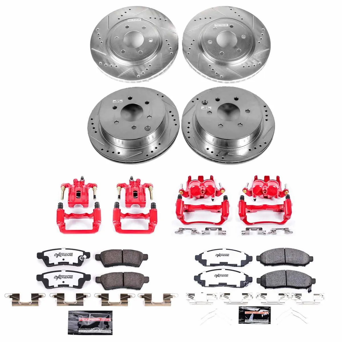 Z36 Truck/Tow Upgrade Kit: Drilled/Slotted Rotors; Carbon-Fiber Ceramic Pads; Powder Coated Calipers product image