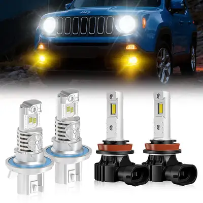 LED Factory Mart Fit For 2015-2022 Jeep Renegade H13 LED Headlight Bulbs & Fog Light Bulbs| SP Air Series