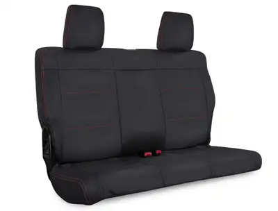 PRP Rear Seat Cover for 08-10 Jeep Wrangler JKU 4 Door Black with Red Stitching PRP Seats