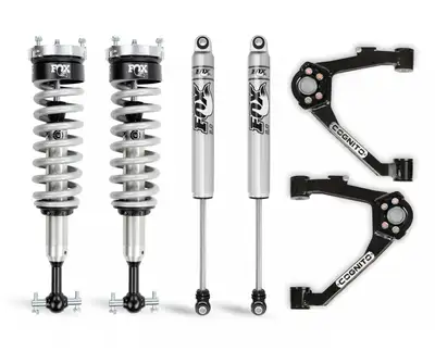 Cognito Motorsports Truck Cognito 3-Inch Performance Leveling Kit With Fox 2.0 IFP Shocks for 07-18 Silverado/Sierra 1500 2WD/4WD With OEM Cast Steel Control Arms