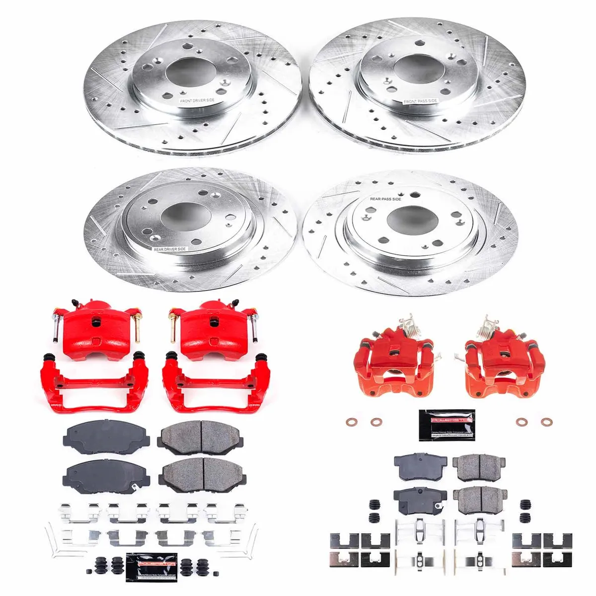 Z23 Evolution Sport Upgrade Kit: Drilled/Slotted Rotors; Carbon-Fiber Ceramic Pads; Powder Coated Calipers product image