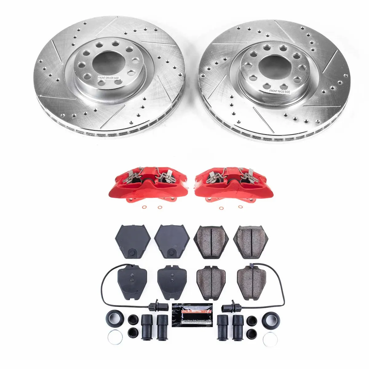 Z23 Evolution Sport Upgrade Kit: Drilled/Slotted Rotors; Carbon-Fiber Ceramic Pads; Powder Coated Calipers product image