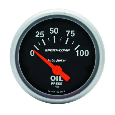AutoMeter Gauge, Oil Pressure, 2 1/16", 100psi, Electric, Sport-Comp