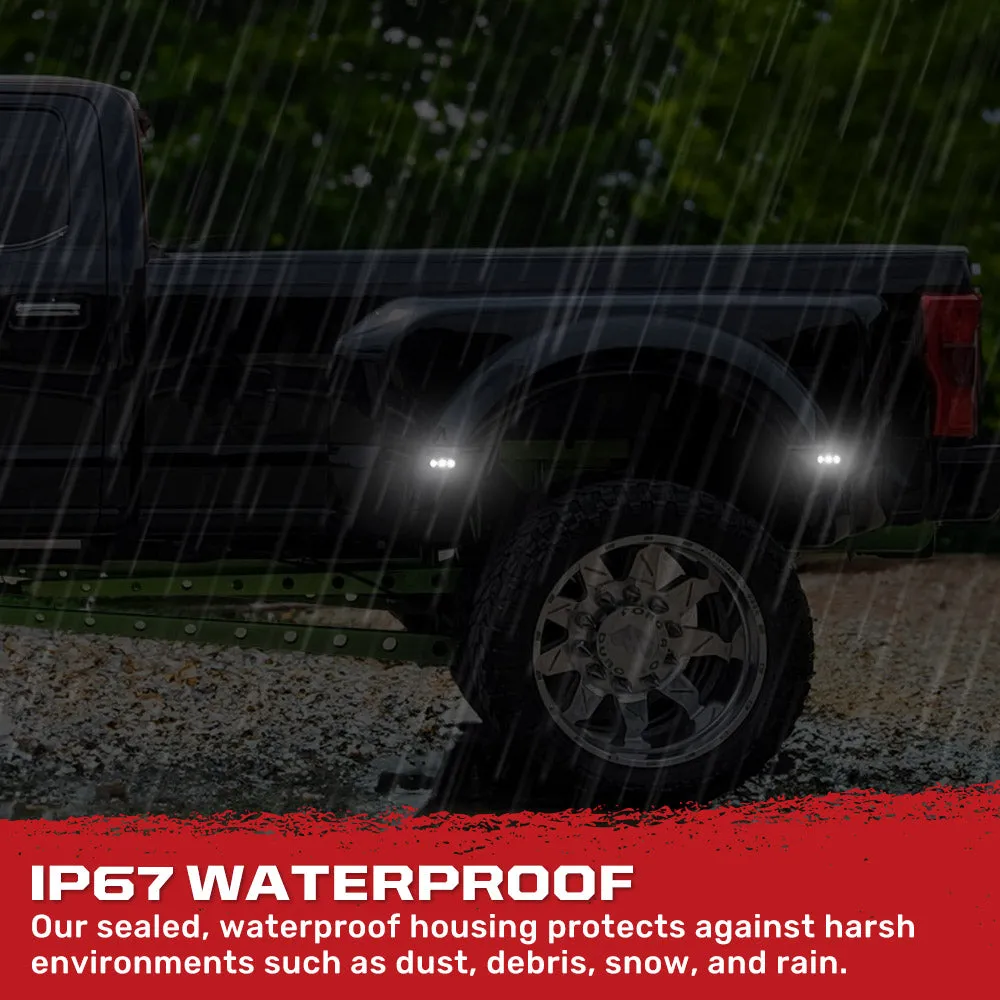 11c F350/F450 Dually Fender Lenses (4 Pcset) White Lights Clear Lens W/Chrome t product image