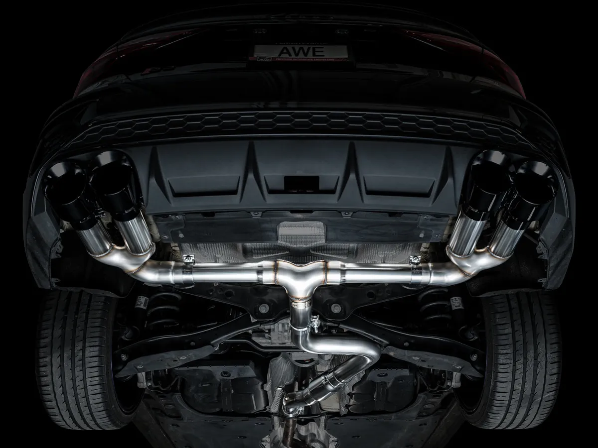 AWE Track Edition Exhaust for Audi 8Y S3 - Chrome Silver Tips product image