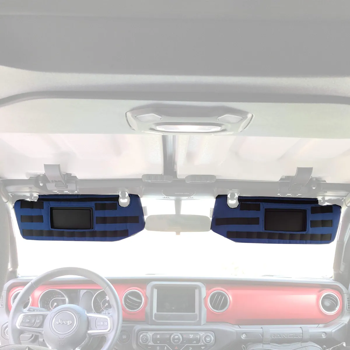 Jeep Sun Visor Cover w/PALS Webbing for Molle Attachments for Visors With Mirrors For 19- Up Jeep Gladiator Black Bartact product image