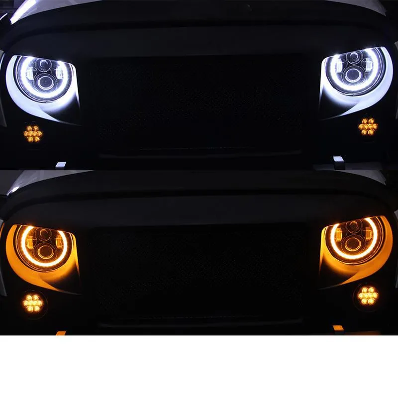 7 inch 80W Jeep LED Halo Headlights with DRL & Turn Signals for 1997-2018 Wrangler JK CJ TJ product image