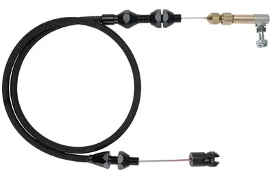 Lokar Hi-Tech Throttle Cable Kit; Universal; U-Cut-To-Fit; 24 in.; Incl. Aluminum Ferrules/Instructions/Black Housing/Black Aluminum Fittings;