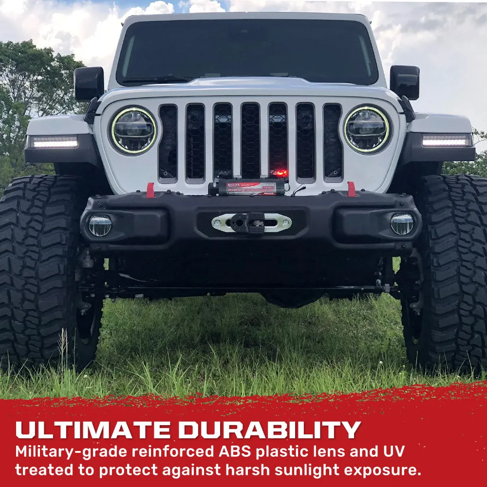 Jeep Wrangler JL 18-25 Ultra Bright White DRL Oled Amber Scanning Switchback Turn Signals Fender Lights (Replaces OEM Halogen) - Multiple Lens product image