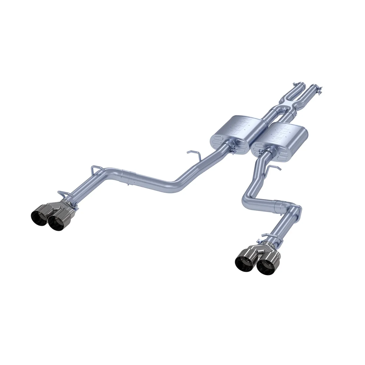Armor Lite Cat Back Exhaust System; 2.5 in. Tubing; Dual Rear Exit; Quad Tips 2.5 in. In/3.5 in. Out; Aluminized; product image