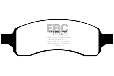 EBC Brakes Truck/SUV Extra Duty Brake Pads; FMSI Pad No. D1169; Vented; 298mm Dia.; 40mm Height; 29mm Thick; 92.2mm Center Hole Dia.; Pad Dimensions: 178 x 58 x 18mm;