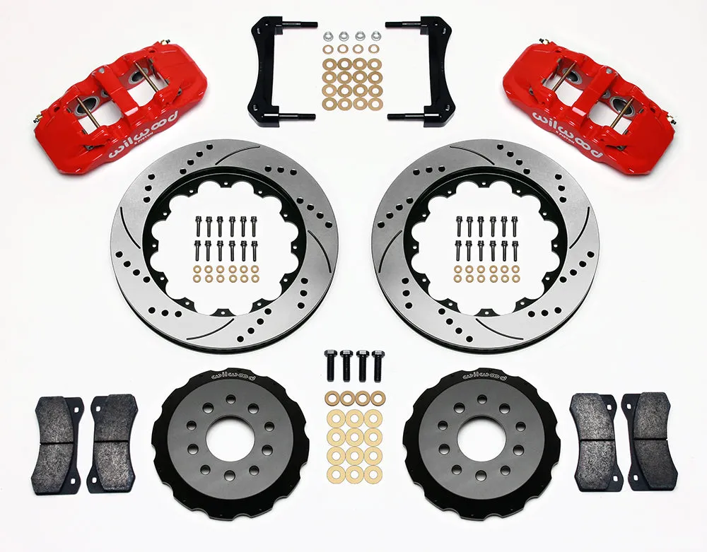 Wilwood AERO6 Front Hat Kit 14.00 Drilled Red 2005-2014 Mustang product image