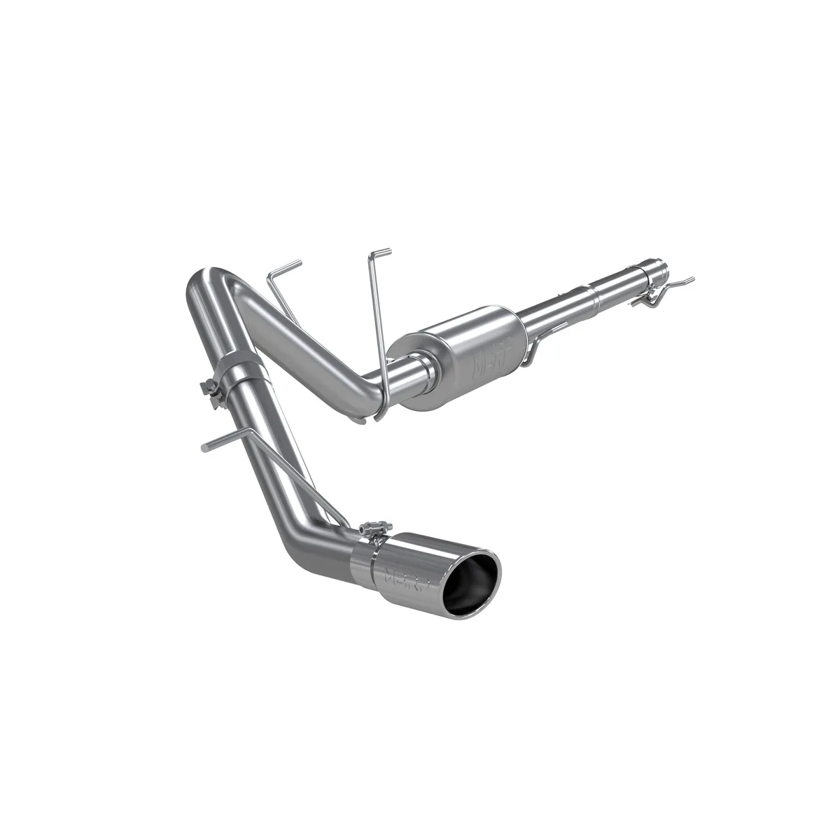 Armor Lite Cat Back Exhaust System; 3 in.; Incl. Front Pipe/Extension Pipe/Muffler/Over Axle Pipe/Tailpipe/Hardware/4 in. OD Tip; Single Side Exit; Aluminized; product image