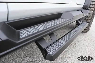 LoD Offroad Armor Lite Rocksliders Long Drop Steps (pair) (Black Powder Coated)