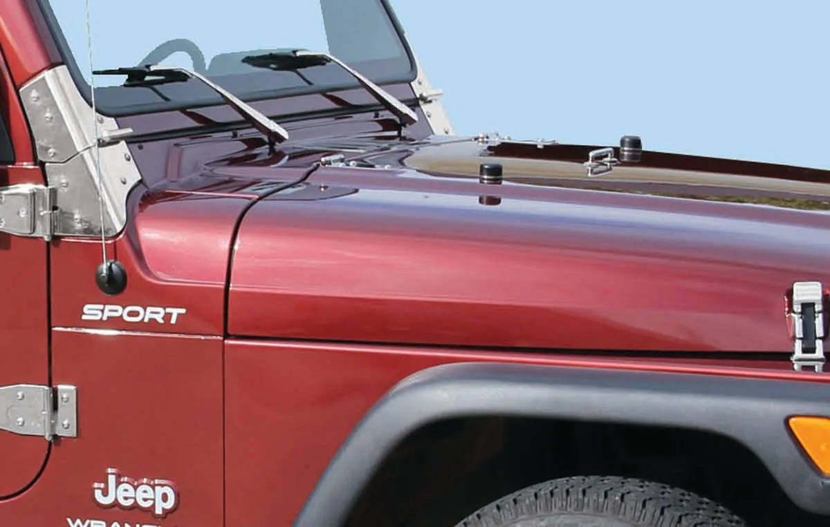 Jeep TJ Hood Kit 98-06 Wrangler TJ Polished Silver Kentrol product image
