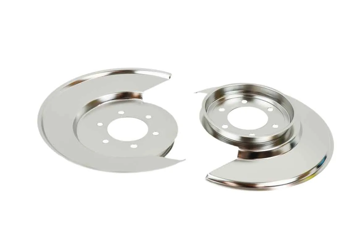Jeep CJ Disc Brake Dust Cover Pair 76-78 CJ Polished Silver Kentrol product image