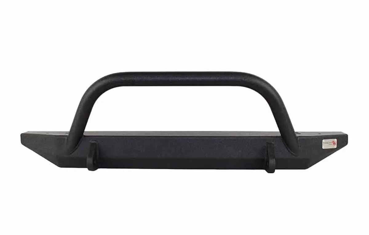 Jeep TJ Front Bumper W/Winch Guard 97-06 Wrangler TJ Rubicon and Unlimited Steel Black Textured Powdercoat Piranha Series Fishbone Offroad product image